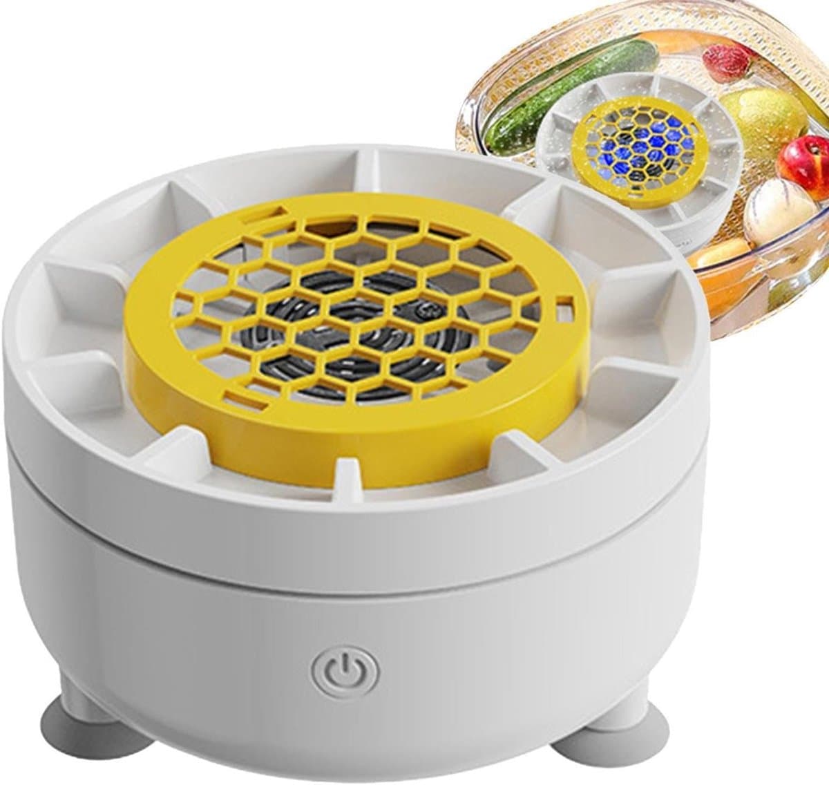 Fruitwasser Apparaat - Groente Reiniger - Efficiënt Schoonmaken - Draadloos Draaibaar - 1800 mAh Batterij - Wit — afbeelding 1