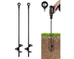 2 stuks 46 cm grondankers voor zware omstandigheden bij harde wind - grondpennen met schroefbevestiging voor stacaravans, schommels, tenten, carports en tuinhuisjes