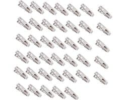 40 Stuks - Wasknijpers - 5*2 cm - Zilver - Roestvrij staal - Knijpers - Sokclips - Winddichte clip - Multifunctionele clip - Draagbare clip - Verdikte clip