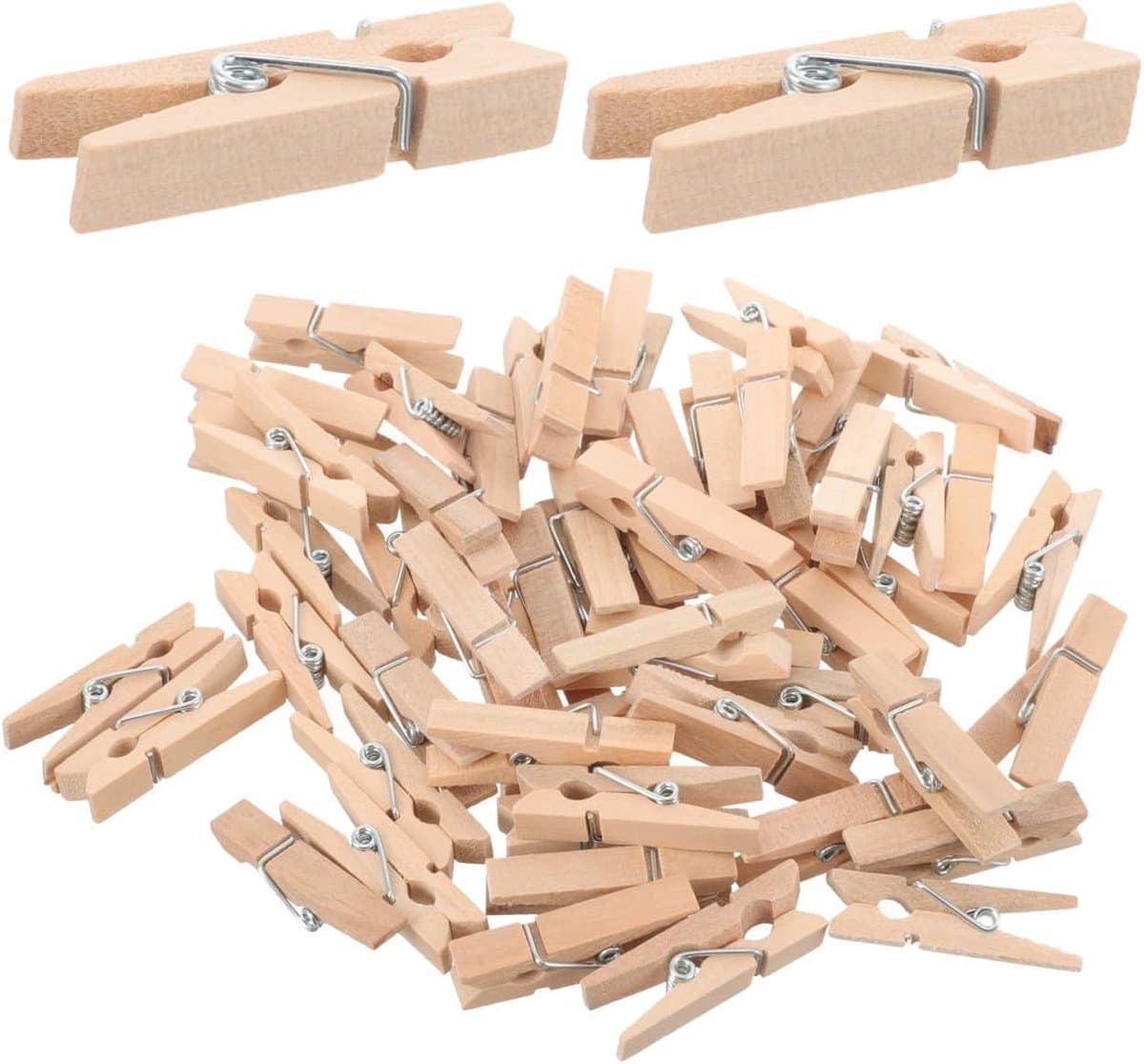 Houten Knijpers Mini 100 Stuks - Decoratief voor Foto's, Knutselen en Kaarten — afbeelding 1