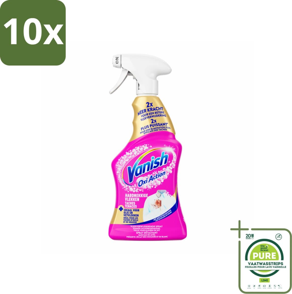 10 x Vanish - Vlekverwijderaar - Spray - Hardnekkige Vlekken - 500 ml - Grootverpakking - Vlekkenverwijderaar - Vlekkenspray - Hardnekkige Vlekken - Wasmiddel - Voorbehandeling — afbeelding 1