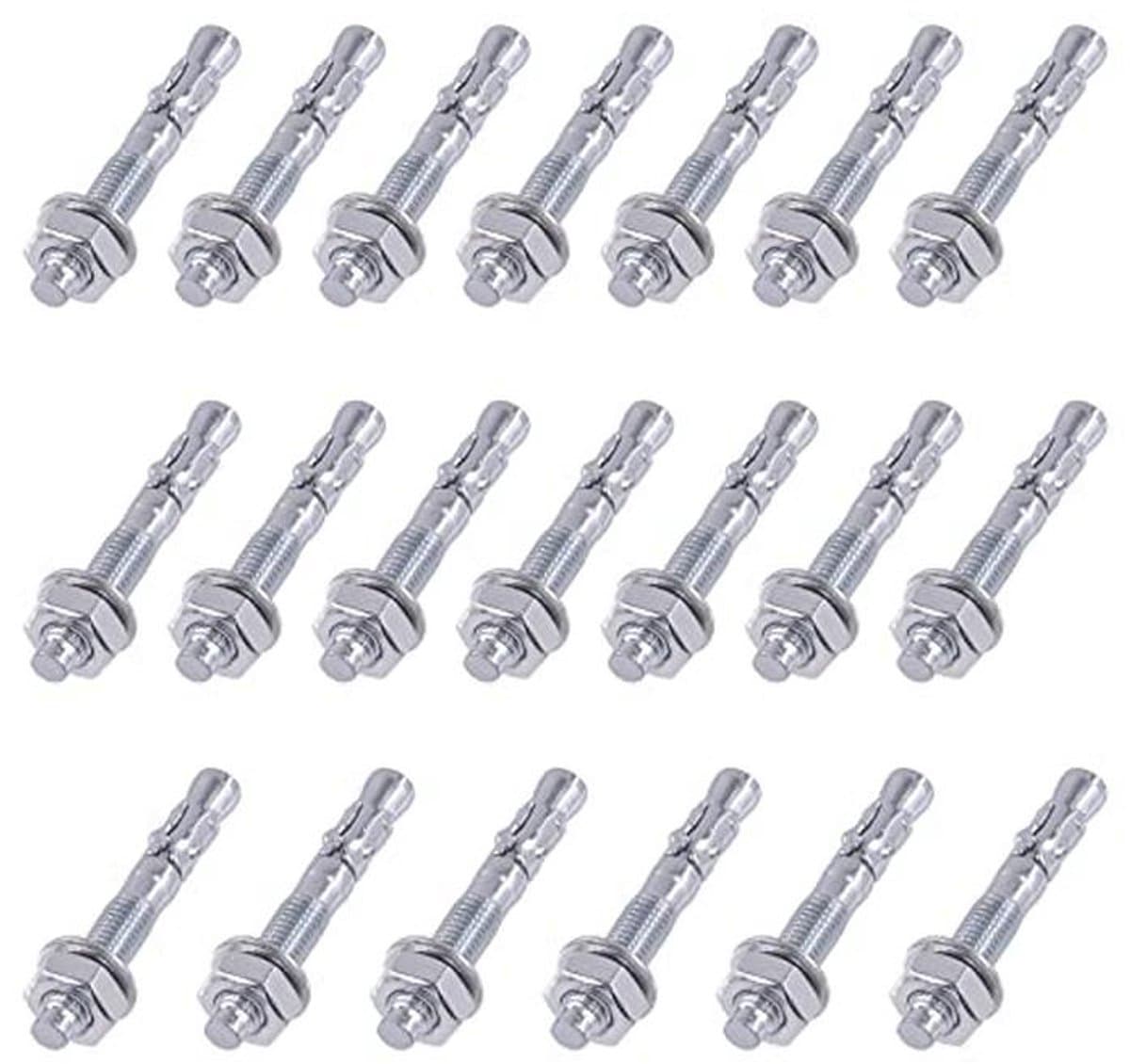 Wigankers 3/8" x 3" Verzinkt Heavy Duty Bevestiging voor Beton - 20 Stuks — afbeelding 1