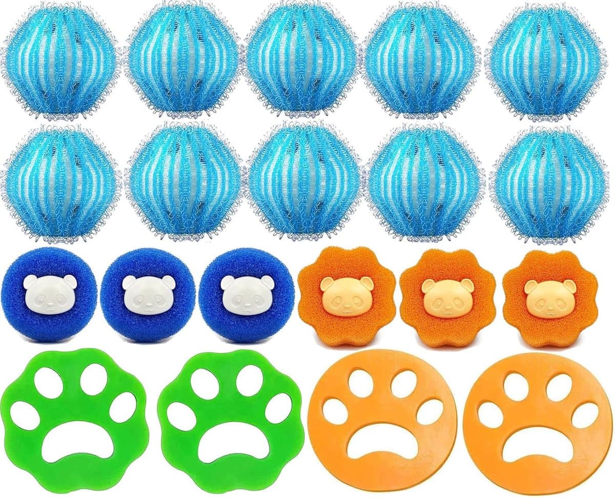 20pcs Haarvangers voor Wasmachine - Herbruikbare Wasballen - Vang Honden- en Kattenharen voor Kleding — afbeelding 1