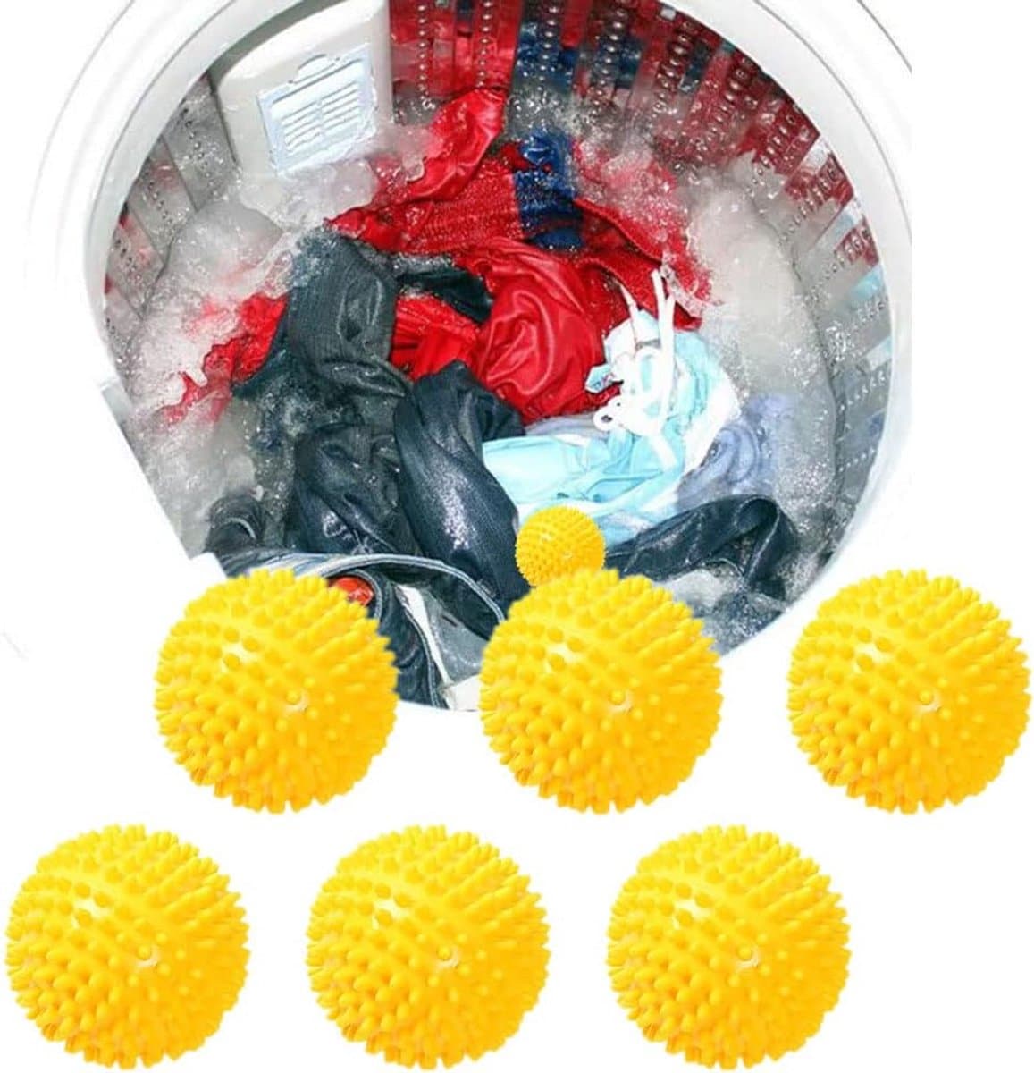 Wasmachine Drogerballen - Herbruikbare Ballen voor Zacht, Pluizig Wasgoed zonder Kreukels en Statische Elektriciteit — afbeelding 1