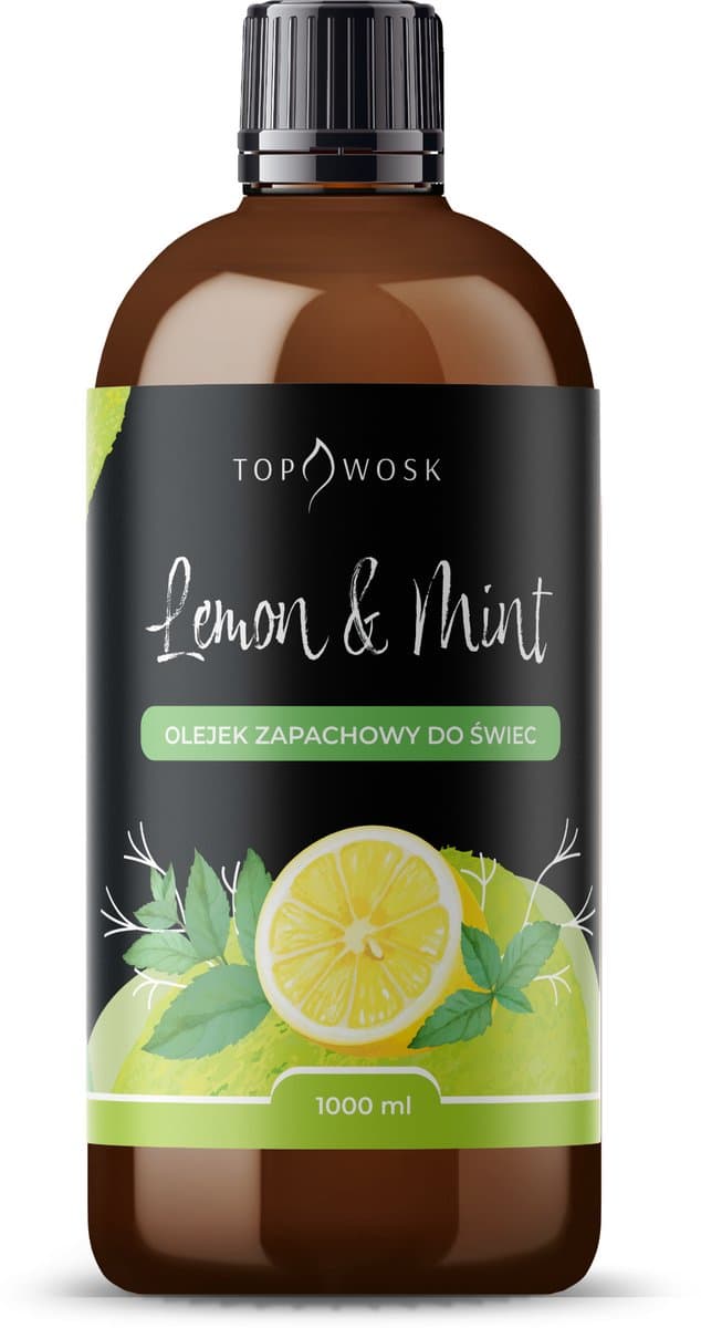 Lemon and Mint - Geurolië - 1000ml - Frisse Citroen - Muntgeur — afbeelding 1