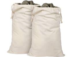 Waszakken 75 x 50 cm - 2 stuks - Reiswaszakken - Vuile kleding - Organizertas - Inklapbare tas - Trekkoord - Camping - Studentenslaapzaal - Sport - Huishoudelijke opslag