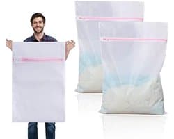2 stuks extra grote waszakken 60 x 90 cm, XXL wasnet voor wasmachine, geschikt voor gordijnen, jassen, tapijten en badhanddoeken