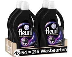 Fleuril Wasmiddel 54 wasbeurten Black - 4 x 2,430 liter - Voordeelverpakking