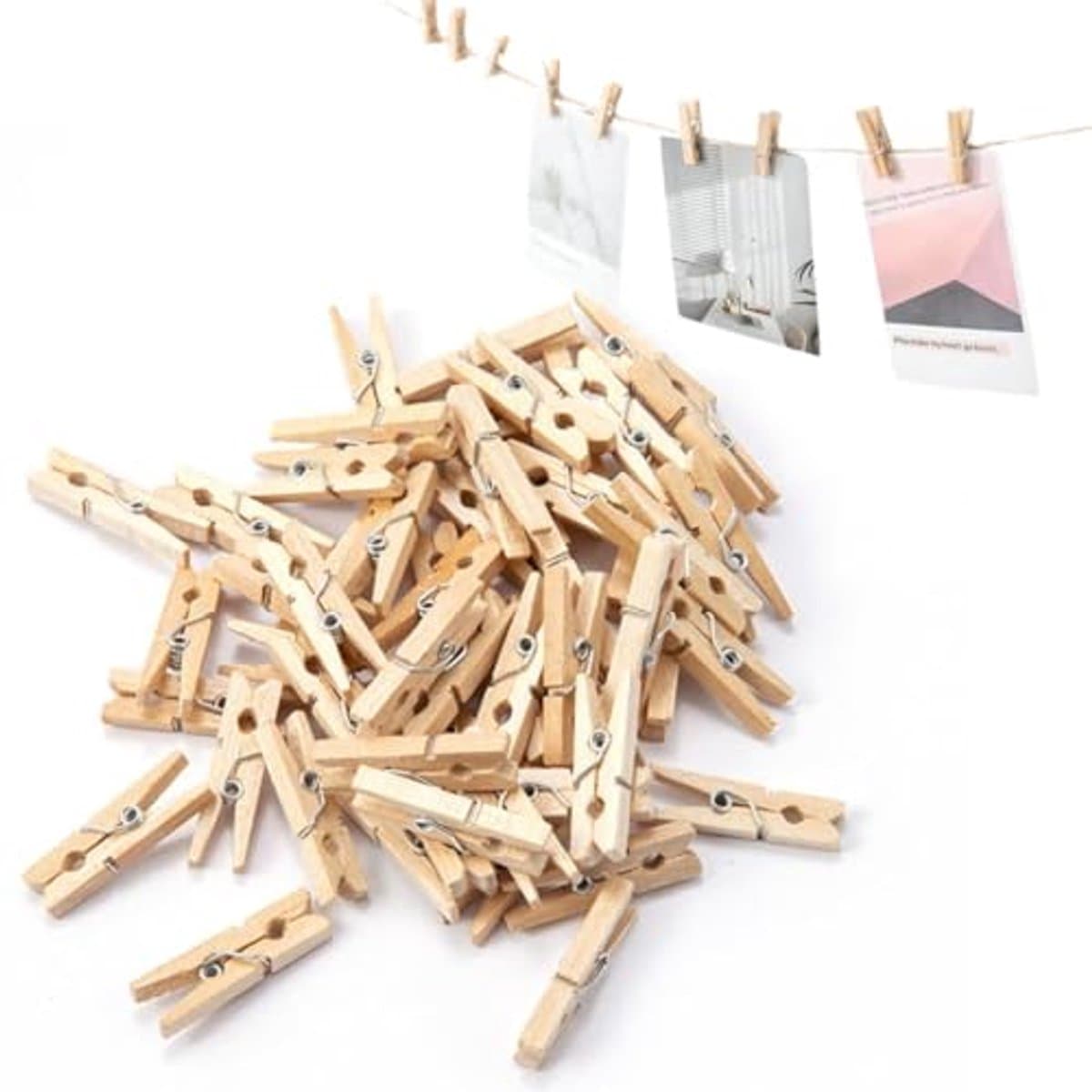 Mini Houten Knutselspeldjes - 50 Stuks 1 Inch Wasknijpers voor Foto's en Ambachten — afbeelding 1