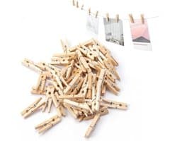 Mini Houten Knutselspeldjes - 50 Stuks 1 Inch Wasknijpers voor Foto's en Ambachten
