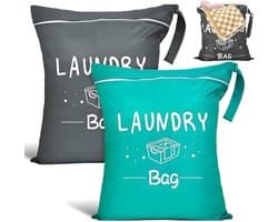 Waszakken voor op reis - Waterdichte opbergtassen met ritssluiting voor vuile was, ideaal voor sport en reizen, 2 stuks