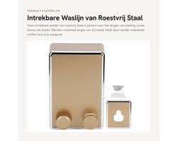 Dailygoods- Waslijn Uittrekbaar - Wanddroogrek - Roestvrij Staal - Max. Belasting 20 kg - 4,2 Meter - Modern Design - Kledinglijn