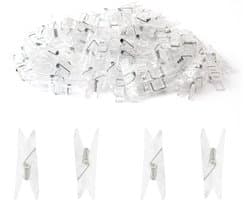 Dailygoods- Wasknijpers Mini 100 Stuks - Kunststof Wasknijpers - Transparante Veerklemmen - Decoratie voor Foto's - Handwerk en Kleding - Duurzaam en Robuust - Fotoclips