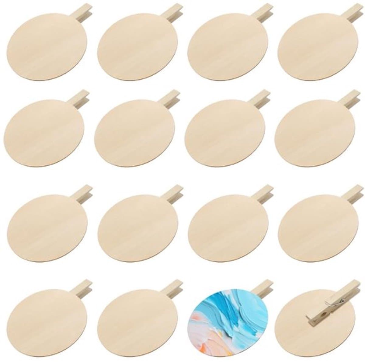 Knijpers Miniatuur - Houten Knijpers - 50 Stuks - Ronde Klemmen - 5 x 5,8 cm - Duurzaam Hout - Houten Clips — afbeelding 1