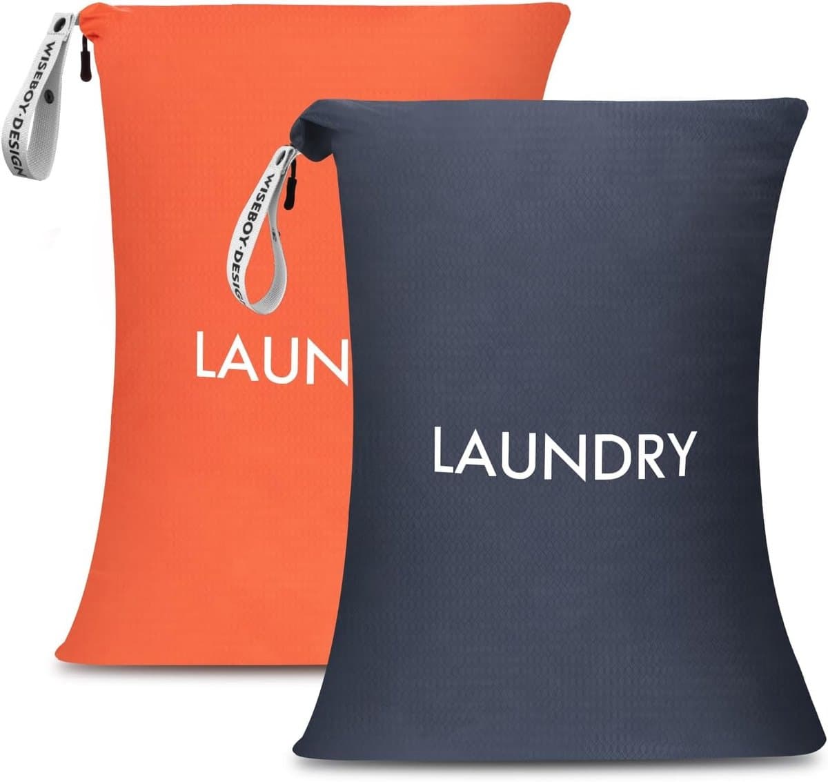 2 Pack Waszakken voor Vuilnis, Reiswaszak voor Kleding, Wasbare Nylon Zak voor Zwemkleding en Sportkleding — afbeelding 1
