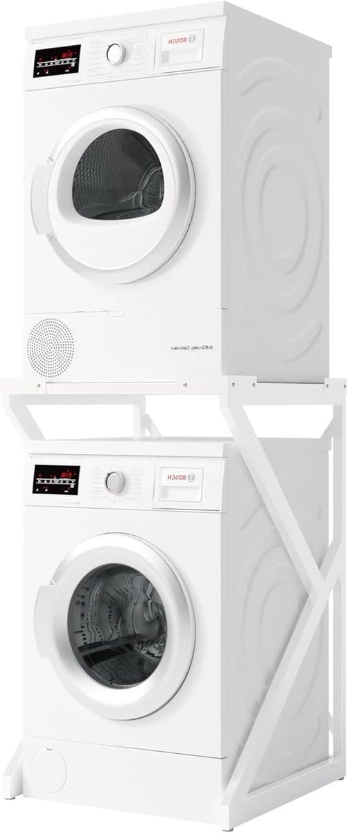 Wasdroger Opzetkast - Stapelrek - Ruimte Besparen - Universeel Ontwerp - 100 kg Capaciteit - Wit — afbeelding 1
