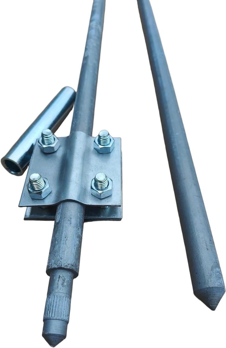 Grond Aarding Set - Diepte Anker - Stabiele Verbinding - Vuurverzinkt Staal - 3m 1.5m - Zilver — afbeelding 1