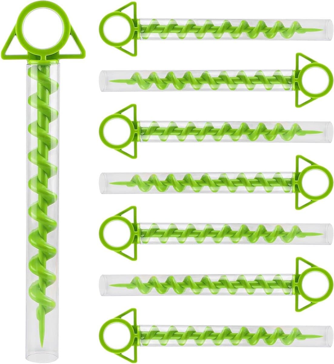 Haringen schroefharingen camping zandharingen strand - kunststof 29 cm - zandanker grondankers - trampoline grondanker met transparante kunststof buizen — afbeelding 1