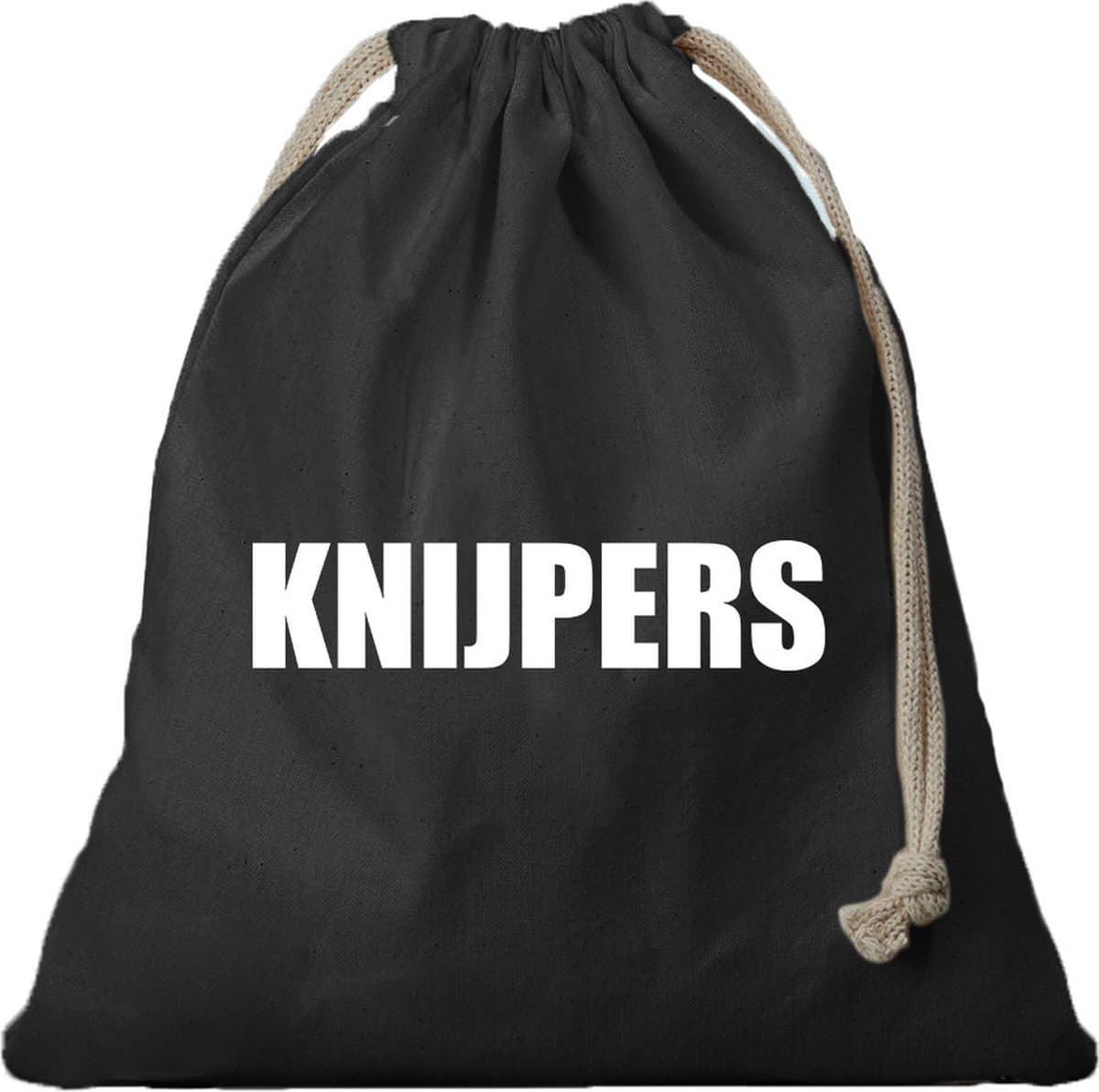 Knijperzak - canvas opbergzakje - voor knijpers - zwart - 25 x 30 cm - met koord — afbeelding 1