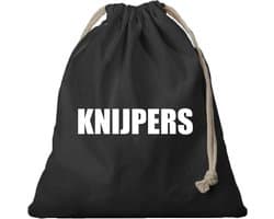 Knijperzak - canvas opbergzakje - voor knijpers - zwart - 25 x 30 cm - met koord