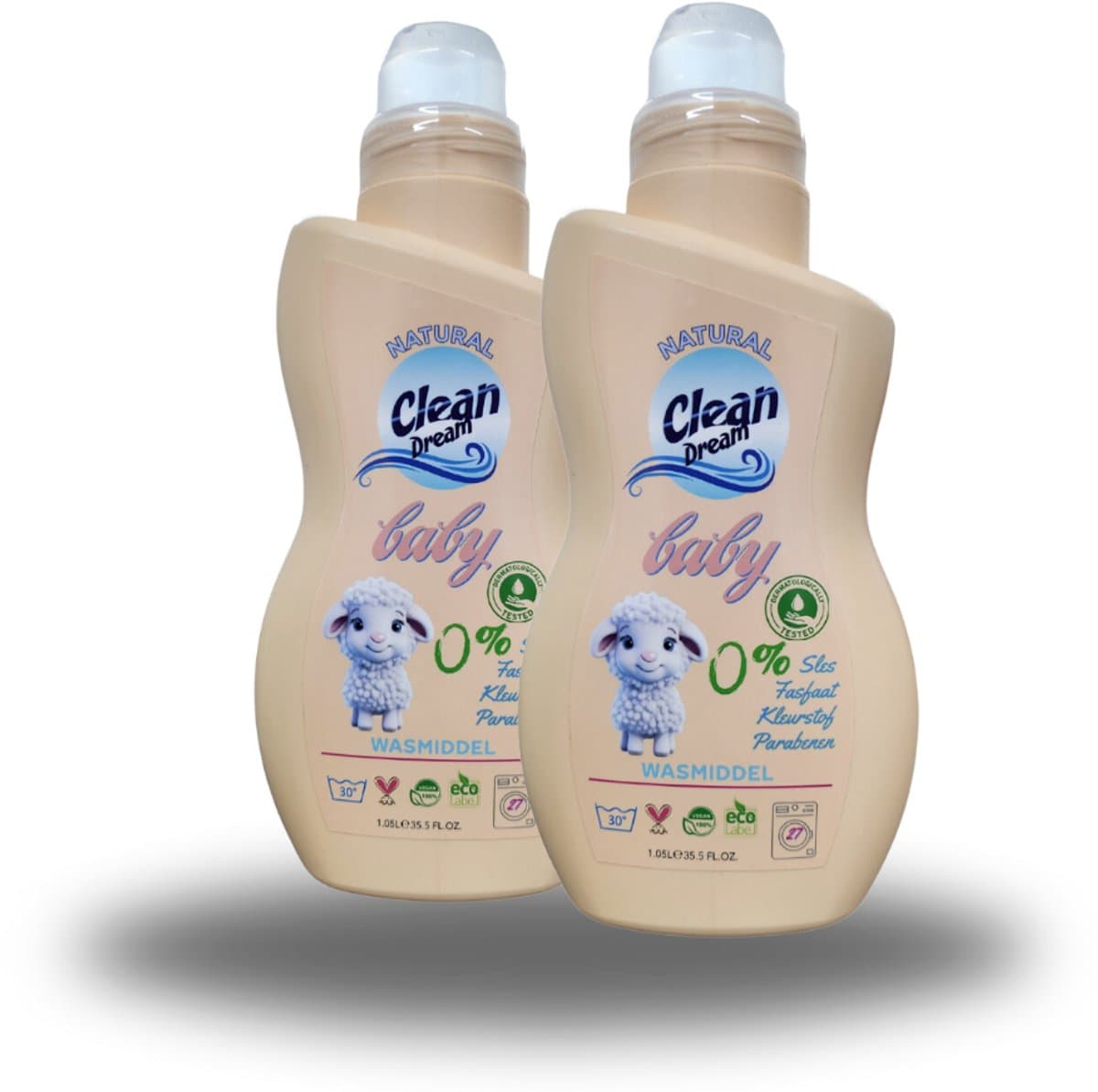 BABY WASMIDDEL 2x - VOORDEEL VERPAKKING - NATUURLIJK - CLEAN DREAM — afbeelding 1