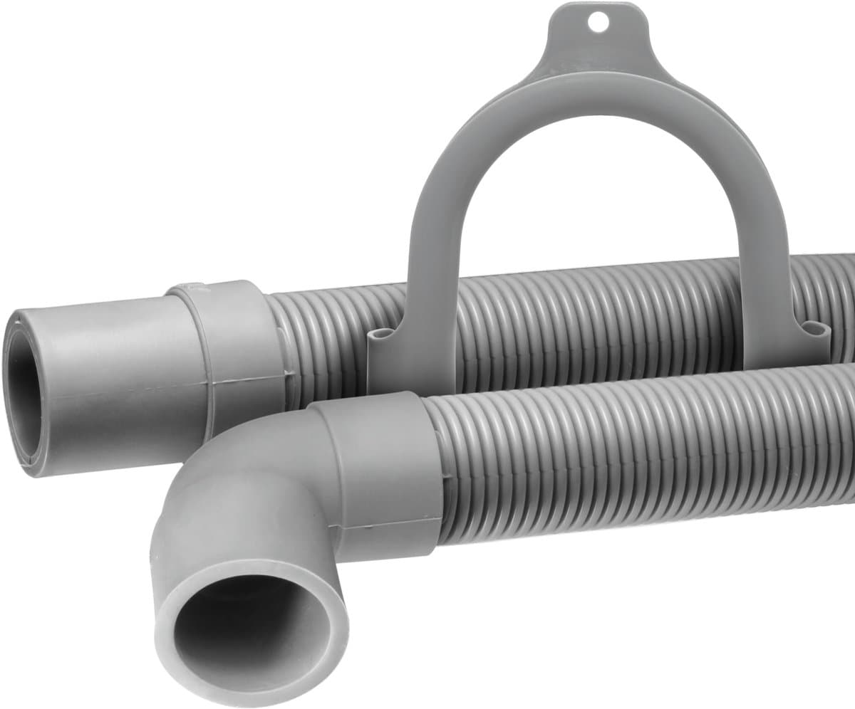 Dparts afvoerslang - 2,5m - 19x21mm - haaks aansluiting - voor wasmachine en vaatwasser - met bocht - 250cm 2.5m — afbeelding 1