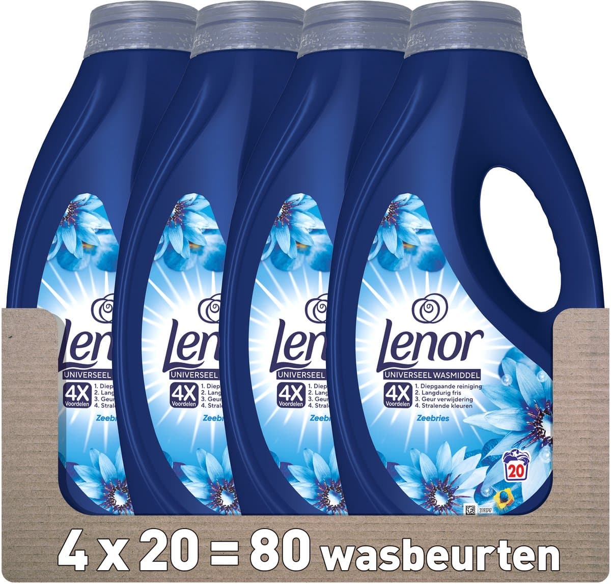 Lenor Vloeibaar Wasmiddel Zeebries - 4 x 20 Wasbeurten — afbeelding 1