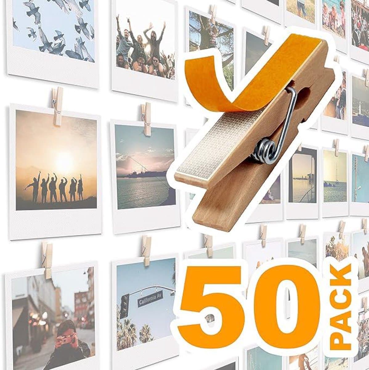 Ibenzoa® Charmante Houten Mini-Knijpers voor Creatieve Fotodisplays en Inspiratieborden, Set van 50 Stuks — afbeelding 1