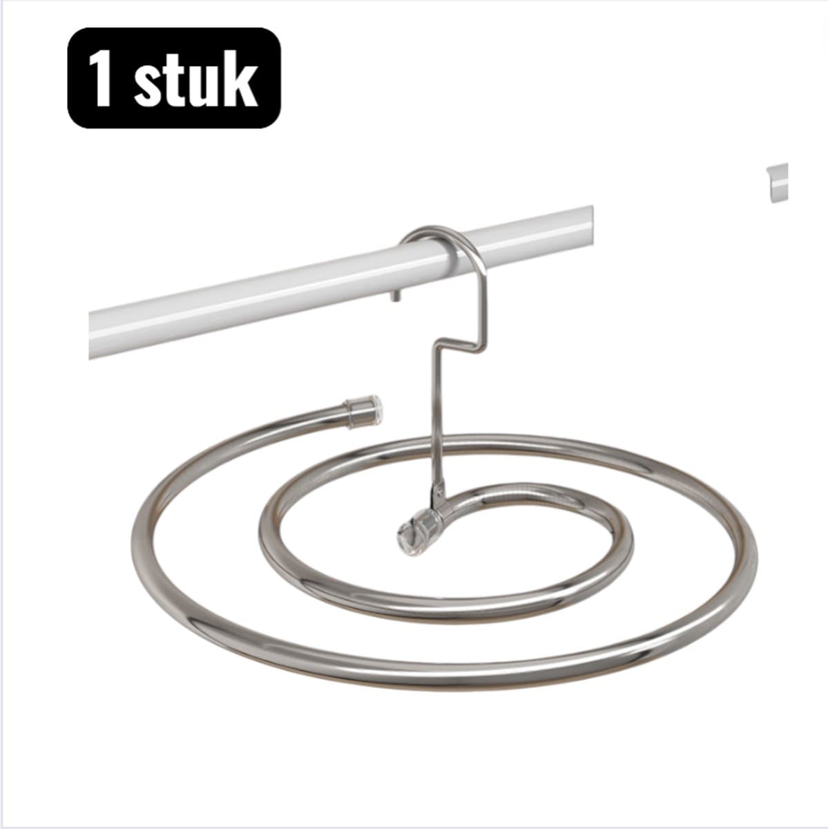 1 stuk - Kledingrek - Spiraal Droogrek voor Dekbedden en Lakens - Draaiende Buiten Droogrek met Zware Capaciteit - Ruimtebesparend Balkon Ophangsysteem - Zilver — afbeelding 1