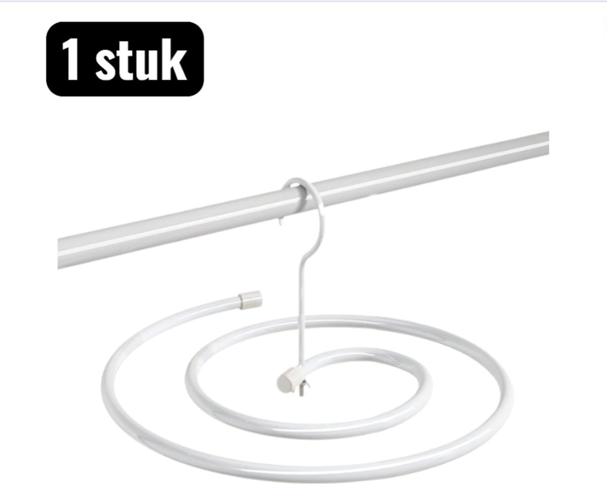1 stuk - Kledingrek - Spiraal Droogrek voor Dekbedden en Lakens - Draaiende Buiten Droogrek met Zware Capaciteit - Ruimtebesparend Balkon Ophangsysteem - Wit — afbeelding 1
