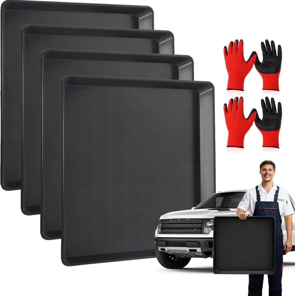 Goodivery® - Lekbak Wasmachine - 58 X 55 X 3 CM - Opvangbak - Opvangbak Voor Auto-Olie - Vervangende Bak - Lekbak Voor Wasmachine En Vriezer - Voor Veilige En Schone Vloeren — afbeelding 1
