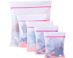 Wasnet voor wasmachine set van 5 - waszakken met ritssluiting voor kleding, schoenen, sokken, en babykleding