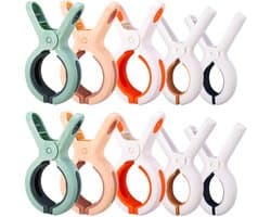Unyqoos® Set van 10 kleurrijke winddichte handdoekklemmen voor strand en thuisgebruik
