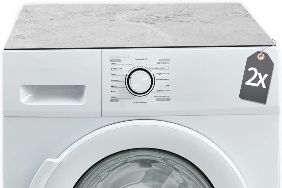 Antislip Wasmachine Beschermers Set van 2 - 60 cm Betonlook — afbeelding 1