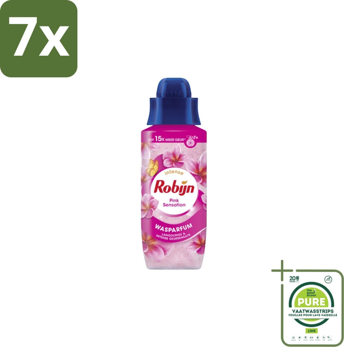 7 x Robijn Wasparfum Pink Sensation 324 ml - Grootverpakking - Wasparfum - Wasgeur - Geurboost - Wasmiddel - Wasgeur Intensief — afbeelding 1