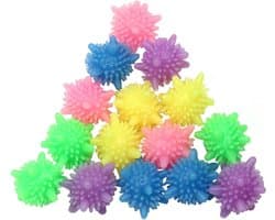 Wasballen, herbruikbare, milieuvriendelijke wasballen die klitten tegengaan. Effen en veelkleurige wasballen verbeteren de reinigingskracht van de wasmachine (15 stuks, kleuren willekeurig).