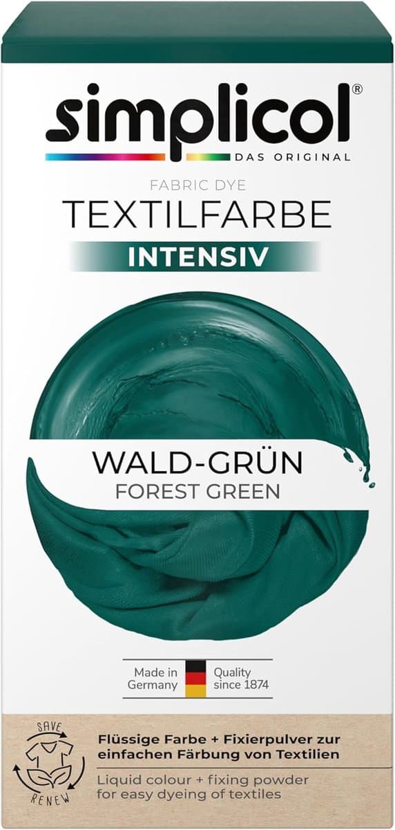 Simplicol Intense Textielverf Forest Green – Voor de Wasmachine – Intense Kleur — afbeelding 1