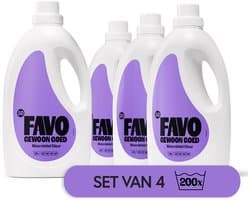 Favo Vloeibaar Wasmiddel - Kleur - 4 x 50 = 200 wasbeurten - Voor stralende kleuren - Effectief vanaf 20 °C - Voordeelverpakking