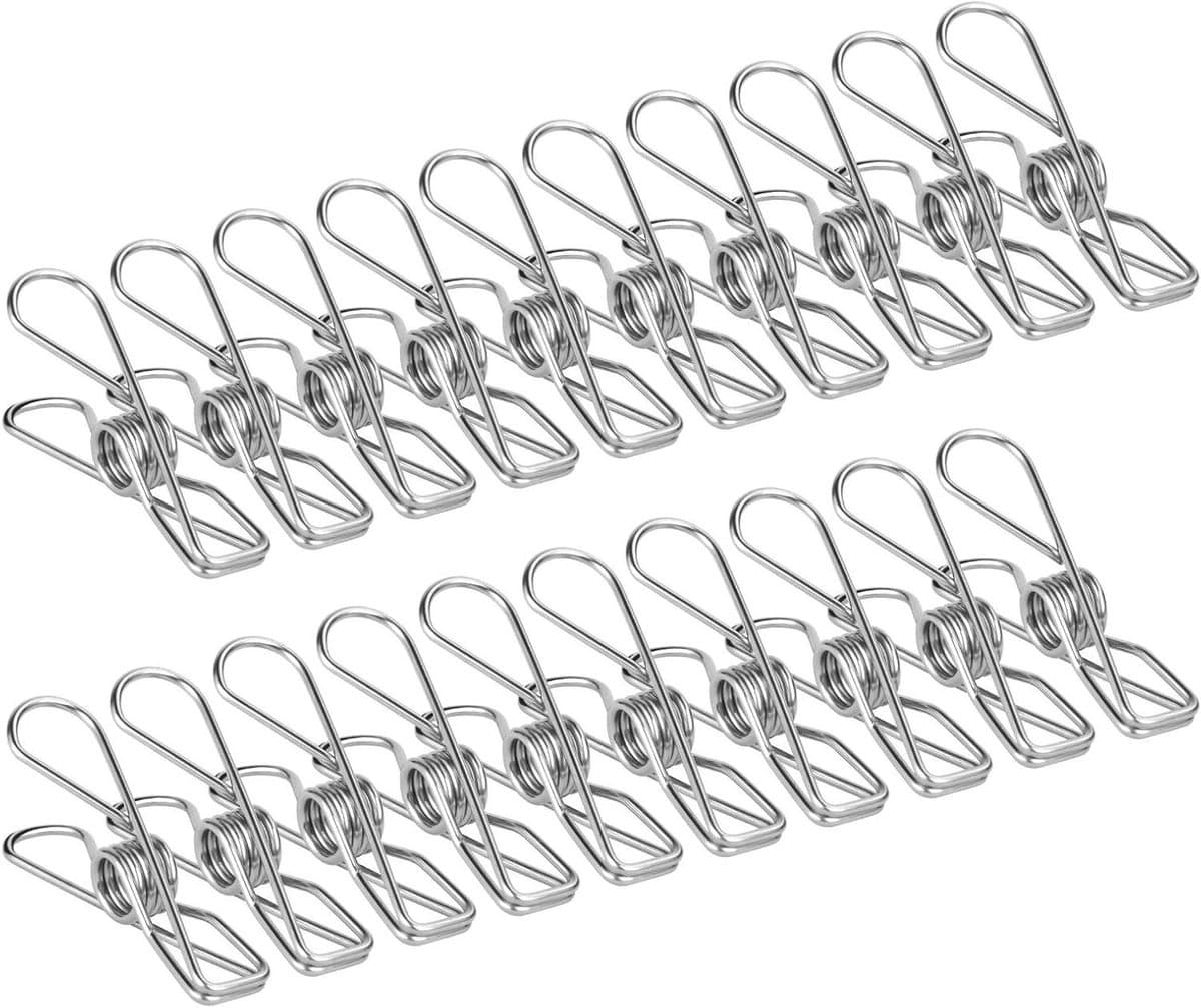 Roestvrij-stalen wasknijpers 100 stuks - 6 cm clip pin set voor waslijn - kleding sok hanger - keuken - kantoor — afbeelding 1