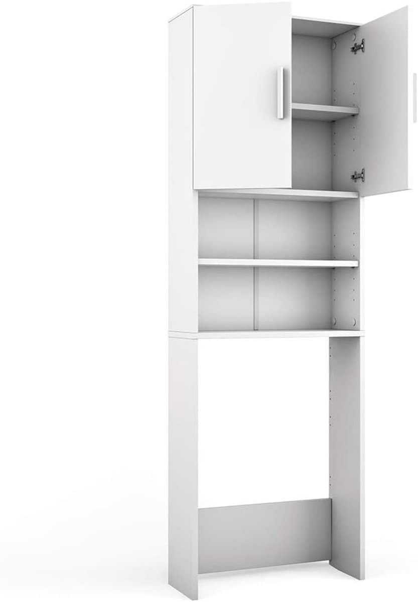 Wasmachinekast Wit - Ruimtebesparend en Praktisch voor Wasgoed en Accessoires — afbeelding 1