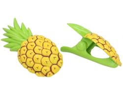Gerimport Handdoekknijpers - 2x - geel - ananas - handdoekklem - kunststof