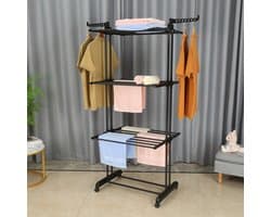 Kleding droogrek – Inklapbaar & Verstelbaar Wasrek met Wieltjes – Groot Droogoppervlak – Binnen & Buiten - Droogtoren. — afbeelding 1