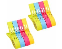 Set van 8 grote kledingclips voor wasgoed, strandhanddoeken en dekbedden