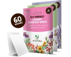 Proefpakket Wasstrips ECO 60 Wasbeurten in 3 Geuren Milieuvriendelijke Wasmiddeldoekjes Wasvellen Wasmiddel Voordeelverpakking incl. wasverzachter wasdoekje