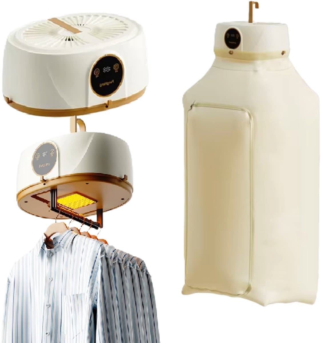 Opvouwbare Mini wasdroger - Compact formaat - met UV Sterilisatie - Stille Warmtelucht Droging - Draagbare reisdroger ideaal voor camping of hotel - Slimme Droogrek — afbeelding 1
