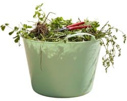 Flexibele kuip / emmer - mintgroen - 15 liter - kunststof - 35 x 28 cm - met handvatten
