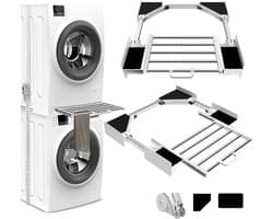 Famanu – Middelste kit voor wasmachine en droger - verstelbare verbindingsstang met lade voor 53-68 cm wasmachine en droger