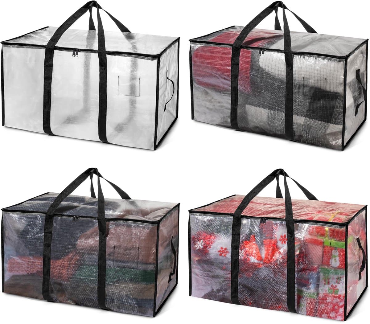 ClearSpace Oversized Verhuistassen of Opbergtas, Grote Verhuisdozen met Rugzakriemen, Ritsen en Handvatten, Stevige Verhuistassen, Studentenhuis, — afbeelding 1