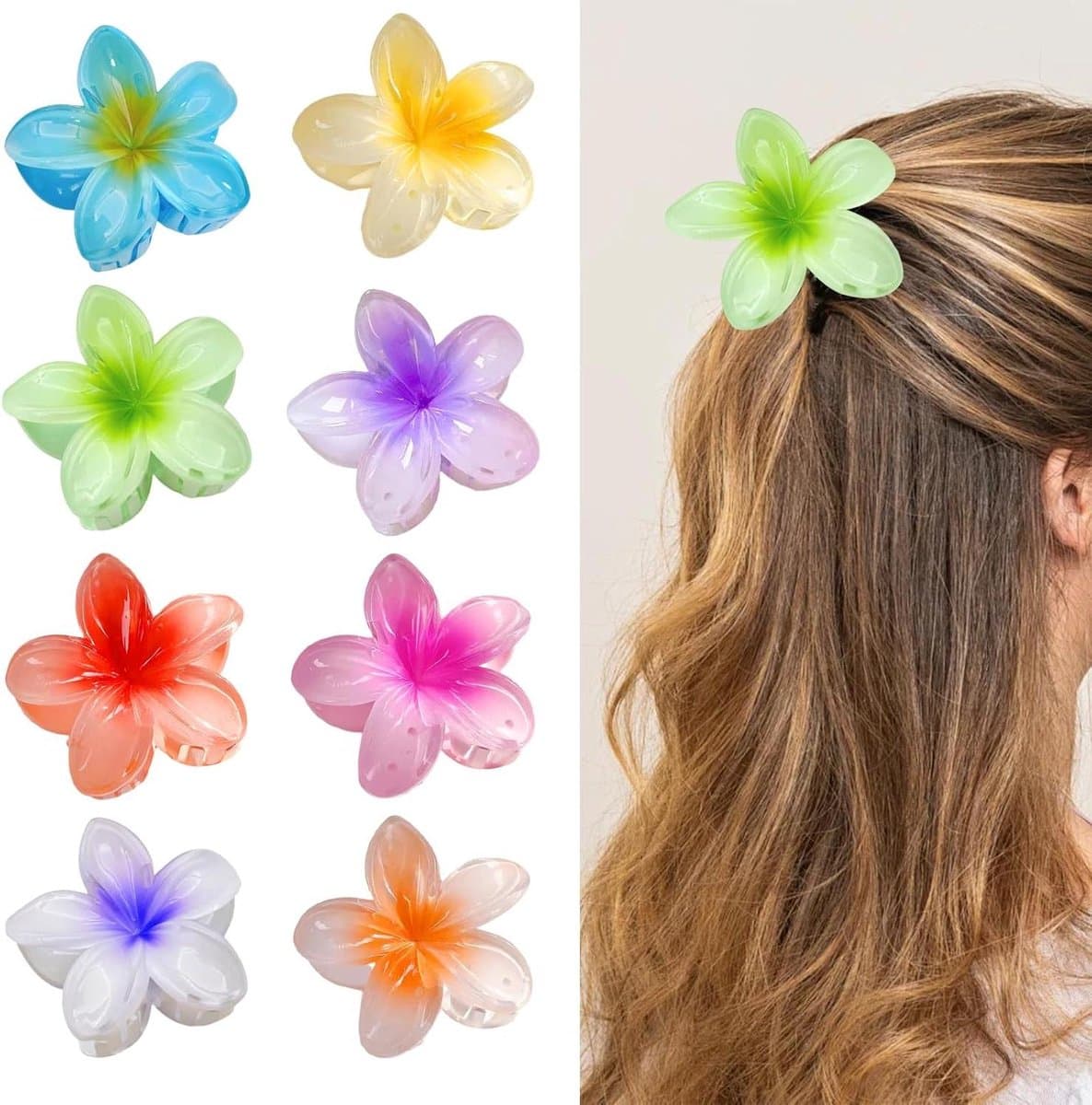 Inovra Plus - Bloemenhaarclips 8 stuks antislip bloemenhaarklemmen - Reis Benodigdheden voor vakantie in de natuur — afbeelding 1