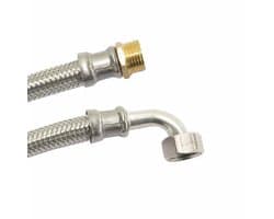 Flexibele Waterslang 1/2 Duim, RVS, DVGW Gekeurd, Slang met Bocht, 800mm